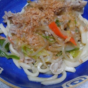 焼きうどん　めんつゆで簡単